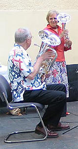 village band: mike westbrook - euphonium kate westbrook - tenor horn/vocals : (photo: frank eichler)